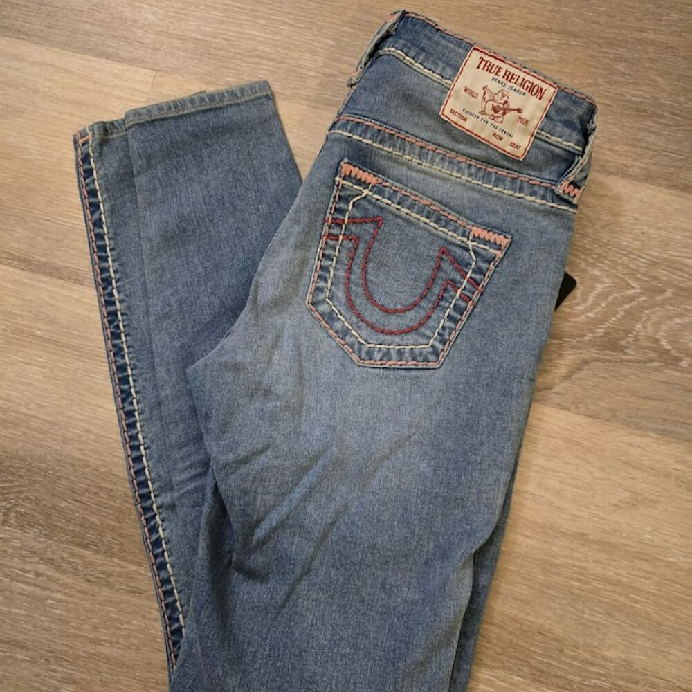 TRUE RELIGION JENNIE SUPER T CURVY SKINNY JEAN SZ 27 - BNWT - Picture 2 of 5
